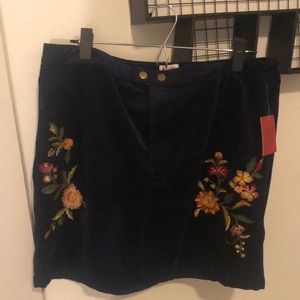 NWT Navy blue corduroy mini skirt